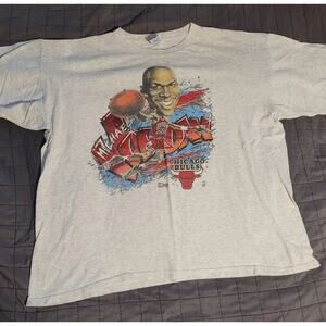Vintage 1991 Salem Michael Jordan Chicago Bulls Single Stitch Grey Tee XL